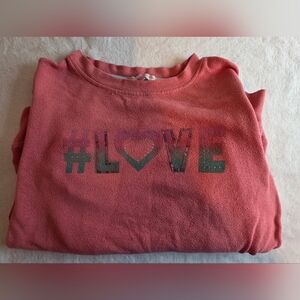 Celebrity Pink Girls XL 14/16 Coral LOVE Long Sleeve Sweatshirt